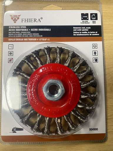 [004900] CEPILLO CIRCULAR TRENZADO INOX 4-1/2X5/8 FHIERA